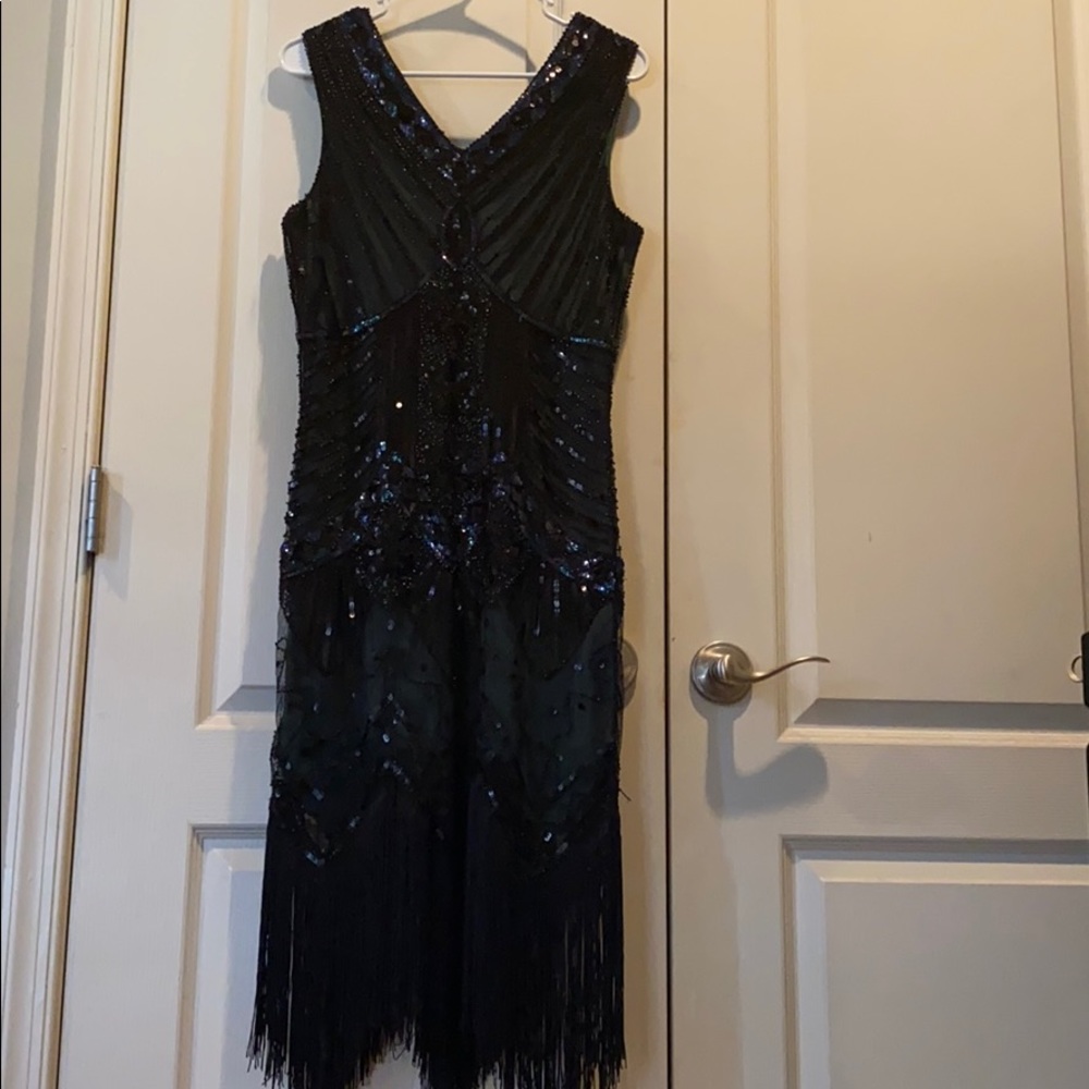 Peacock flapper dress